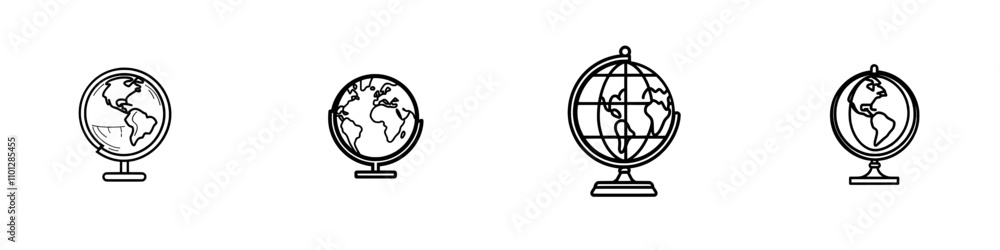 Poster global line art icon suitable for apps and websites.