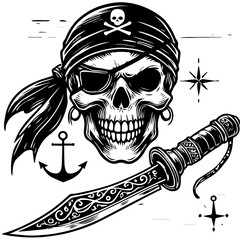 skull logo on a transparent background
