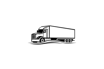 Speedy shipping delivery truck flat icon for apps and websites.
