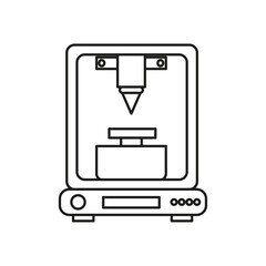 3D printer icon Simple thin line flat symbol