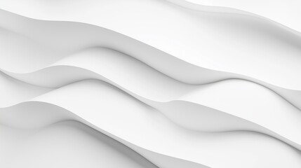 Obraz premium A modern white background featuring abstract geometric waves with clean, crisp lines. The waves flow smoothly across the surface, creating a sense of depth and fluidity.
