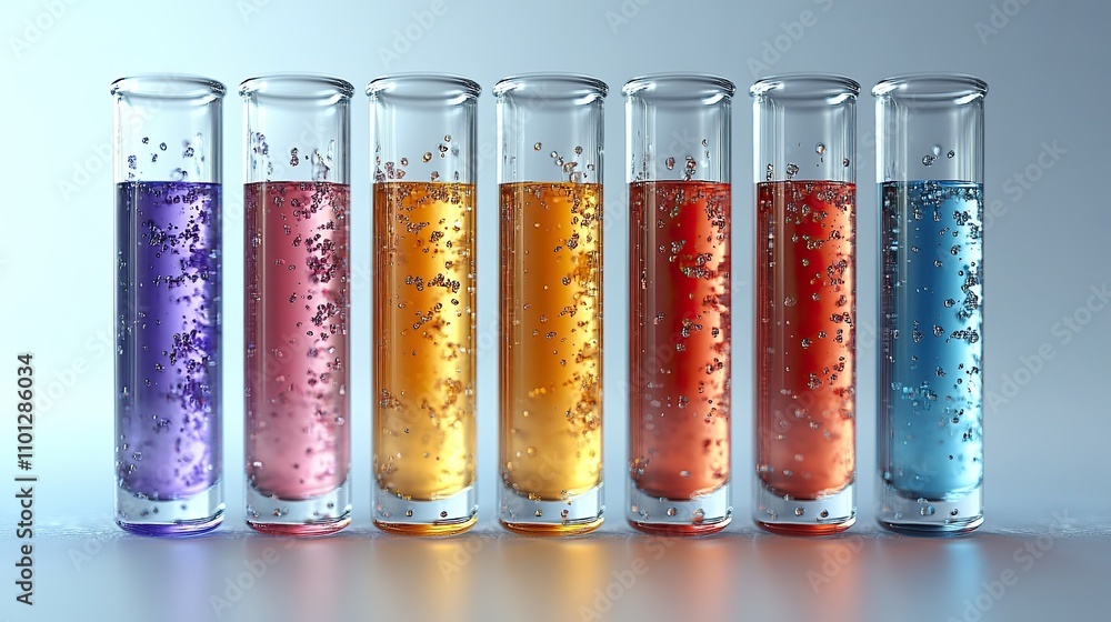 Poster test tube with different colors rendering