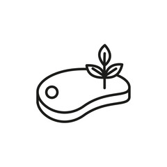 Artificial vegan meat Icon Simple thin line flat symbol