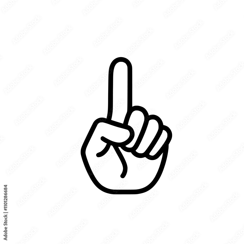 Aufkleber index finger pointing icon in a linear style, designed for mobile and web use. modern hand outline i
