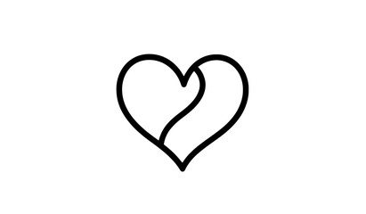 Fototapeta premium Heart. An abstract love icon. A modern continuous line art drawing.