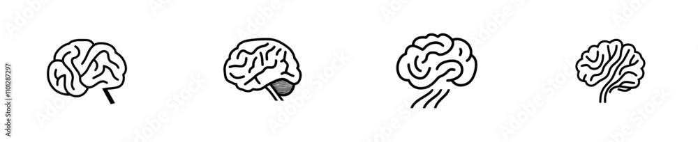 Poster a single continuous line drawing of a brain, featuring a monoline design of the human brain in a han