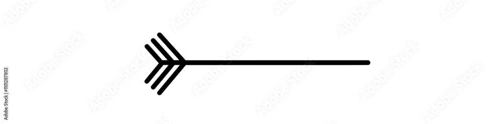 Poster a modern, continuous line drawing of an arrow pointing right.