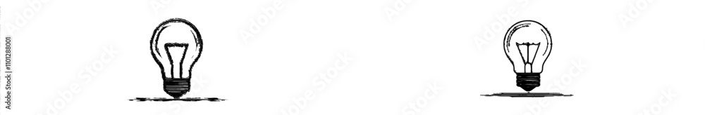 Poster continuous line drawing of a light bulb. electric lamp. linear brainstorm symbol. modern style, isol