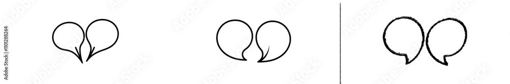 Poster a dialogue speech bubble illustration created with a single unbroken line, complete with a border an
