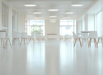 Fototapeta premium Modern Empty White Dining Area