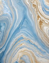 Obraz premium Swirling Light Blue Marble with Beige Veins, blue surface, abstract background