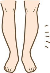 女性のO脚のイラスト