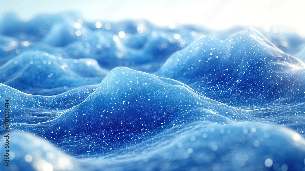 Poster thousands of cells with blue background rendering