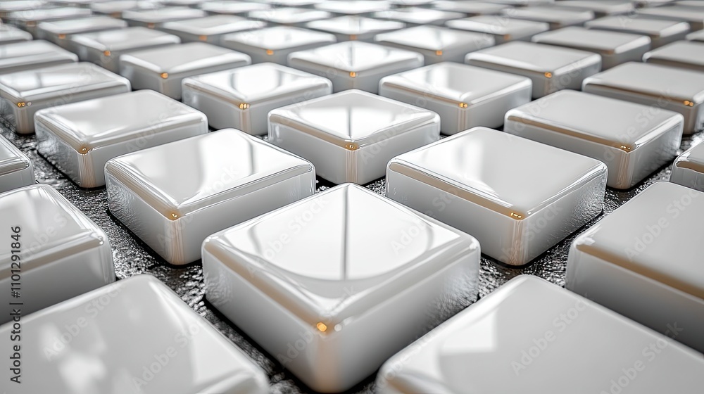 Poster tile white cubes with gap rendering
