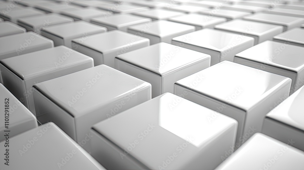 Poster tile white cubes with gap rendering