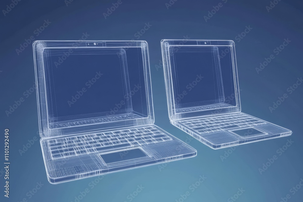 Aufkleber abstract mesh background for laptops. computer design. modern low-poly wireframe illustration