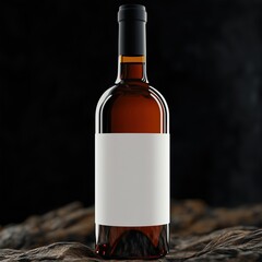 An Artistic Wine Bottle Mockup featuring a Blank Label designed for Customization options