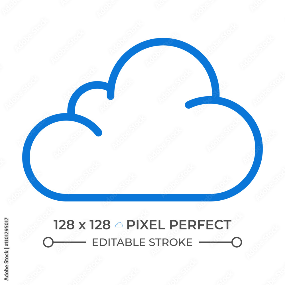 Poster cloud two color line icon. symbolizing overcast or partly cloudy weather conditions. weather forecas