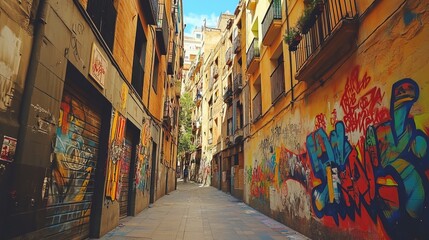 Fototapeta premium Graffiti Art Background: Spain Vibes