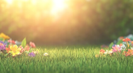 Fototapeta premium Spring Meadow with Colorful Flowers