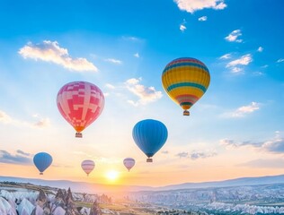 Obraz premium Hot Air Balloons over Cappadocia Sunrise