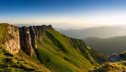 landscape in the morning. On top of a high mountain