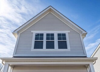 Elegant Gray House Exterior with White Trim