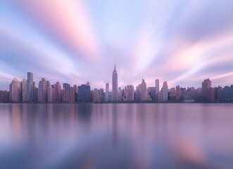 Obraz premium New York City Skyline at Sunrise, Majestic Architecture