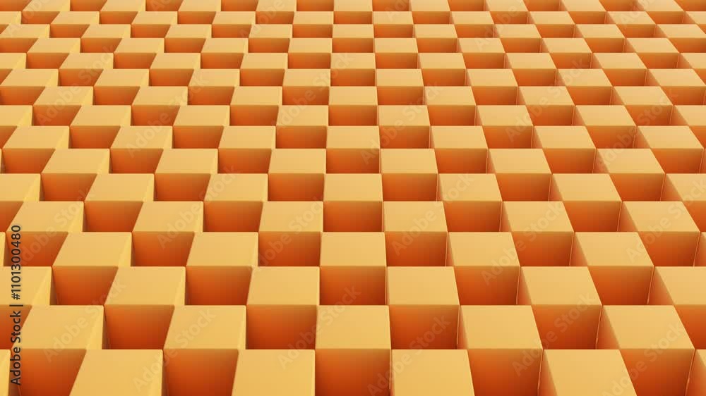 Aufkleber abstract monochrome 3d animation: rolling cubes in dynamic geometric patterns and modern design. ora