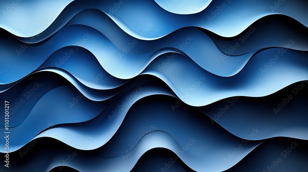 Poster wave pattern paper cut background rendering