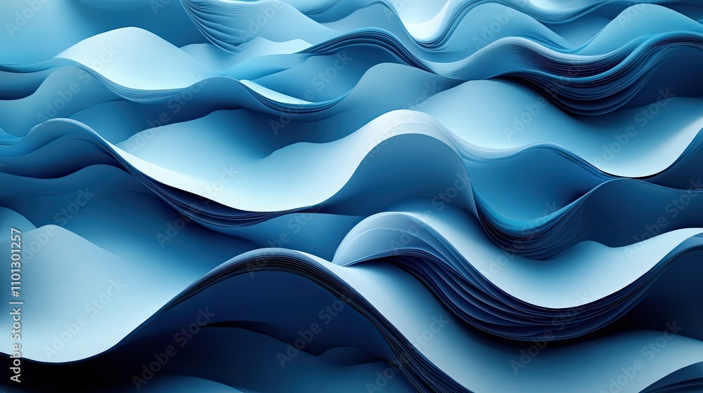 Poster wave pattern paper cut background rendering