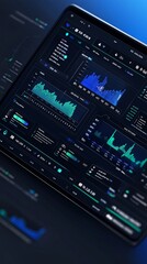 SEO analytics dashboard, professional futuristic UI interface, sleekly textured,