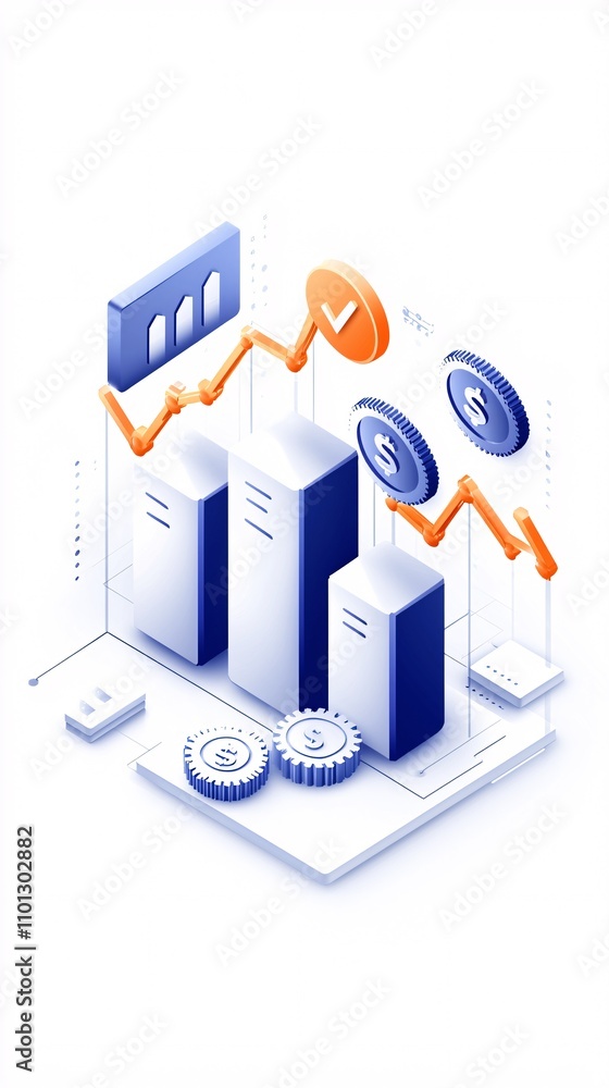 Poster digital visibility metrics combined with ranking strategies, sharp and clean visuals,