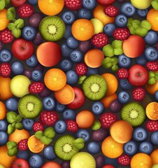 Fototapeta premium Colorful Fruit Pattern Background