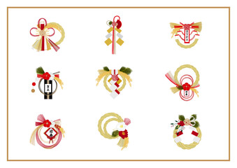 正月飾りのイラストセット