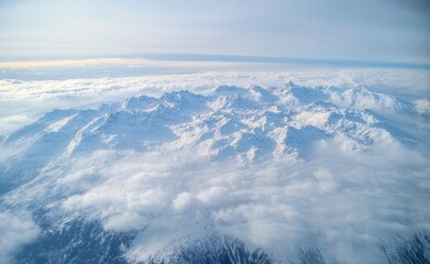 Fototapeta premium Majestic Snow-Capped Mountain Peaks