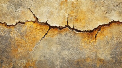 Obraz premium Concrete wall with visible cracks, close-up of rough surface, industrial look, distressed and raw, worn and aged, minimalistic grunge aesthetic, urban texture
