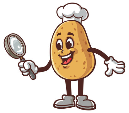recommend clip art: Potato with magnifying glass,  Cartoon Mascot Illustration Character Vector Clip-art hand-drawn Logo Design