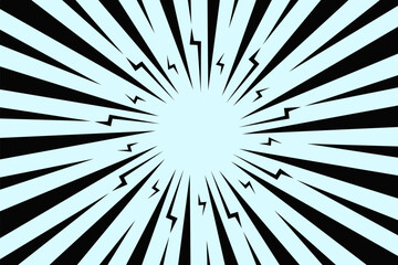 Sunburst  pop art,Comic book style background with sunbeam rays,latar kartun manga art vintage vector ilustration