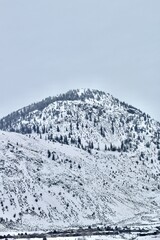 Montagne enneig&eacute;e au Canada 