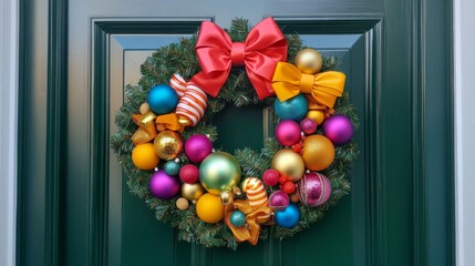 christmas wreath on the door