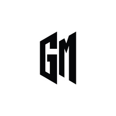 Obraz premium GM monogram logo design letter text name symbol monochrome logotype alphabet character simple logo