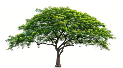 Obraz premium photograph of Rain tree isolated on white background.Tropical tree