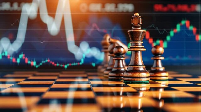 A close-up of a wooden chessboard with strategic pieces set for an intense game, showcasing competition and intellect.