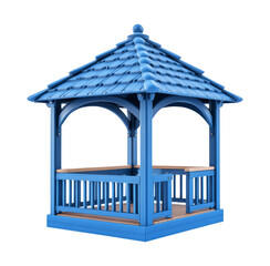 Blue Garden Gazebo on Transparent Background