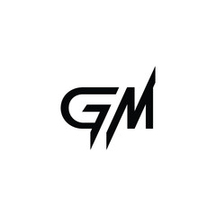 GM monogram logo design letter text name symbol monochrome logotype alphabet character simple logo