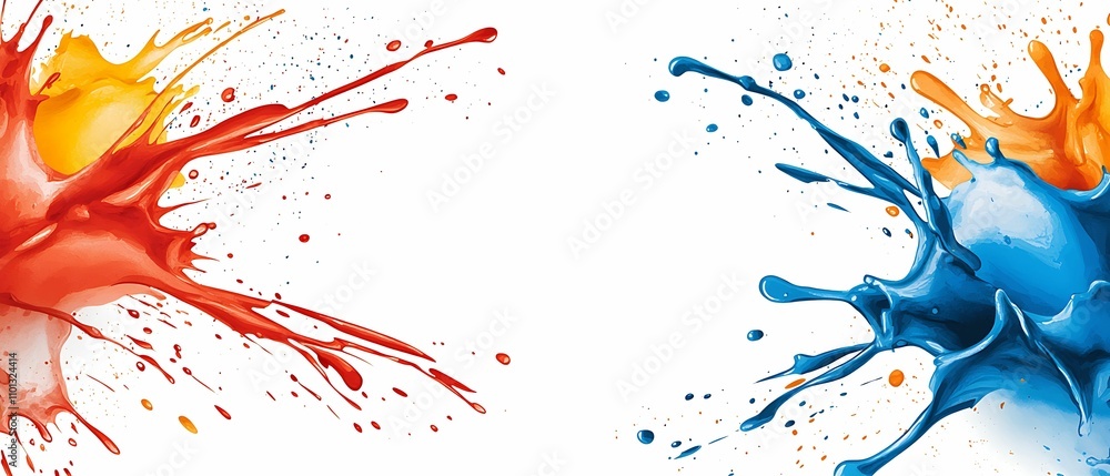 Poster dynamic color splashes illustrate the power of creative expression in digital art