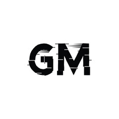 GM monogram logo design letter text name symbol monochrome logotype alphabet character simple logo