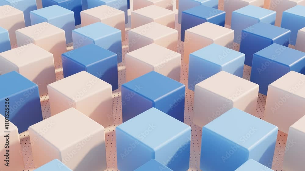 Poster hypnotic flow of abstract 3d elements - a seamless animation featuring evolving and dynamic visuals 