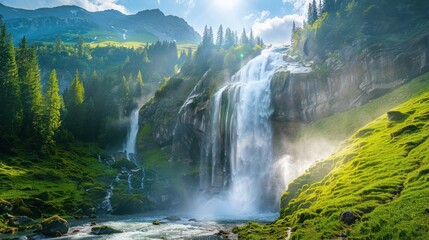 photograph of The Krimml Waterfalls in the High Tauern National Park, Salzburg